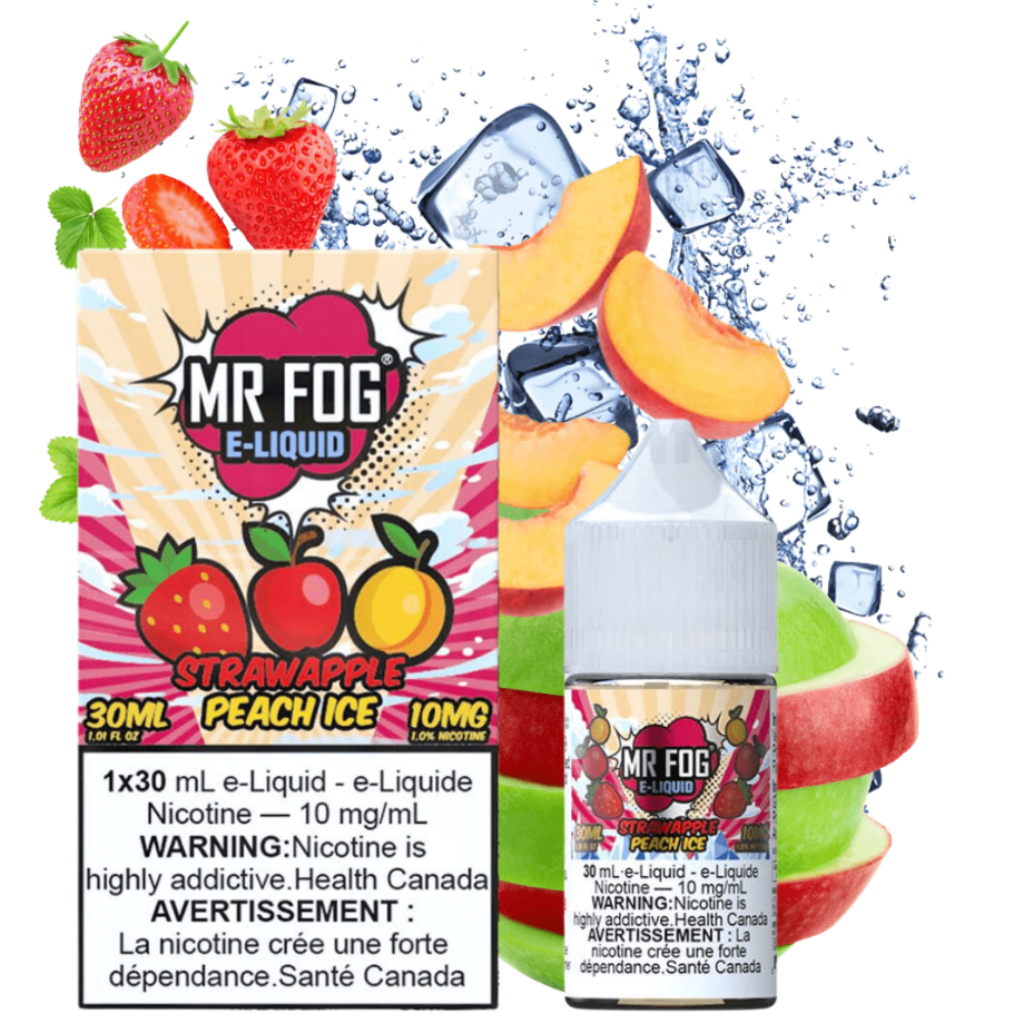 Mr. Fog Salt-StrawApple Peach Ice-30ml 30ml / 20mg Vapexcape Vape and Bong Shop Regina Saskatchewan