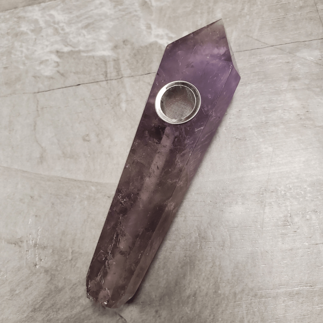 Natural Crystal Hand Pipes Amethyst Vapexcape Vape and Bong Shop Regina Saskatchewan