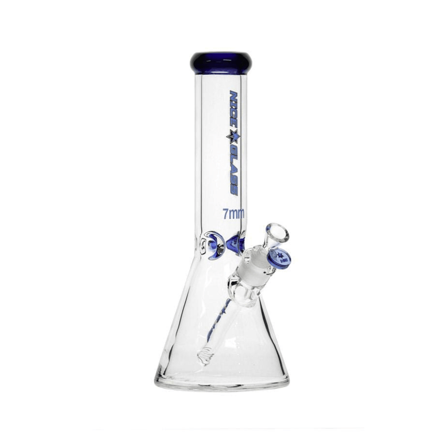 Nice Glass - 7mm Beaker 12" Blue Vapexcape Vape and Bong Shop Regina Saskatchewan