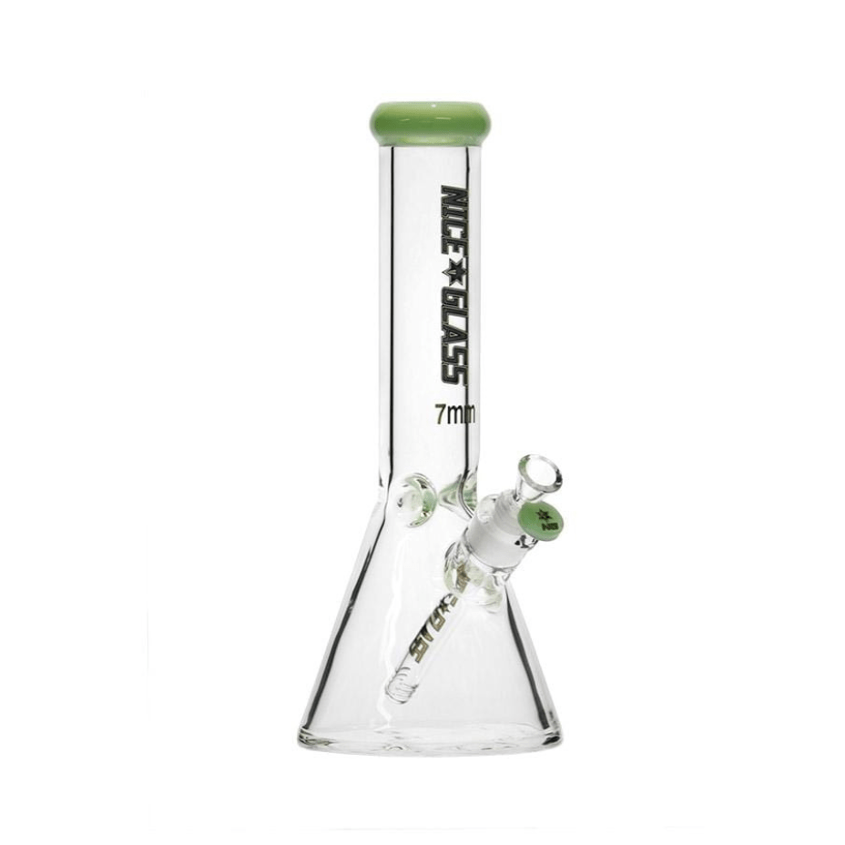 Nice Glass - 7mm Beaker 12" Pale-Green Vapexcape Vape and Bong Shop Regina Saskatchewan