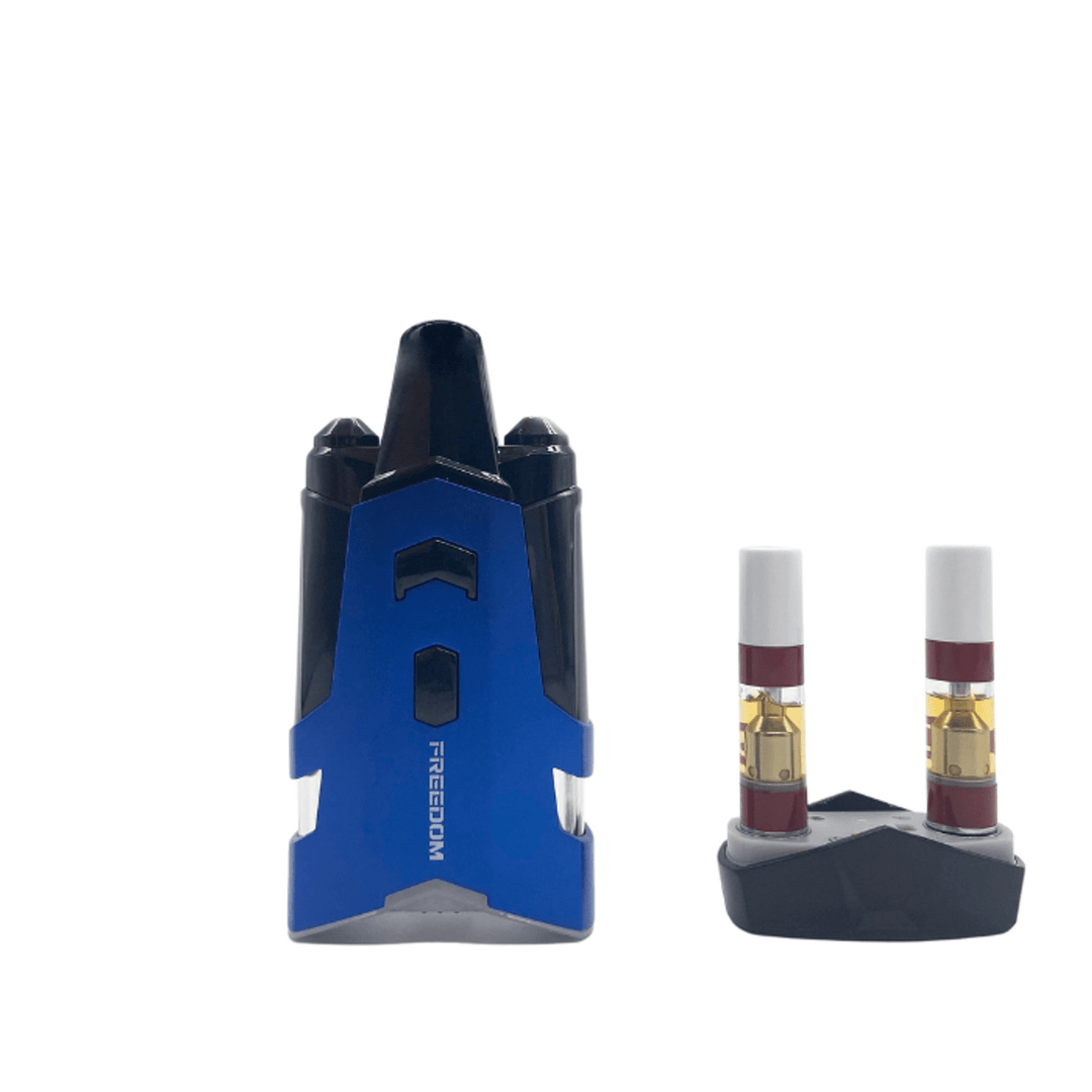 Nova Freedom Dual Cart Vaporizer Blue Vapexcape Vape and Bong Shop Regina Saskatchewan