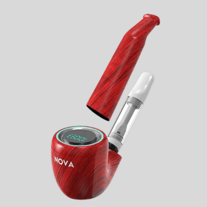 Nova Pipe 510 Thread Battery Red Wood Vapexcape Vape and Bong Shop Regina Saskatchewan