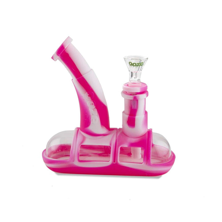 OOZE Silicone & Glass Steamboat Bubbler Pink/White Vapexcape Vape and Bong Shop Regina Saskatchewan