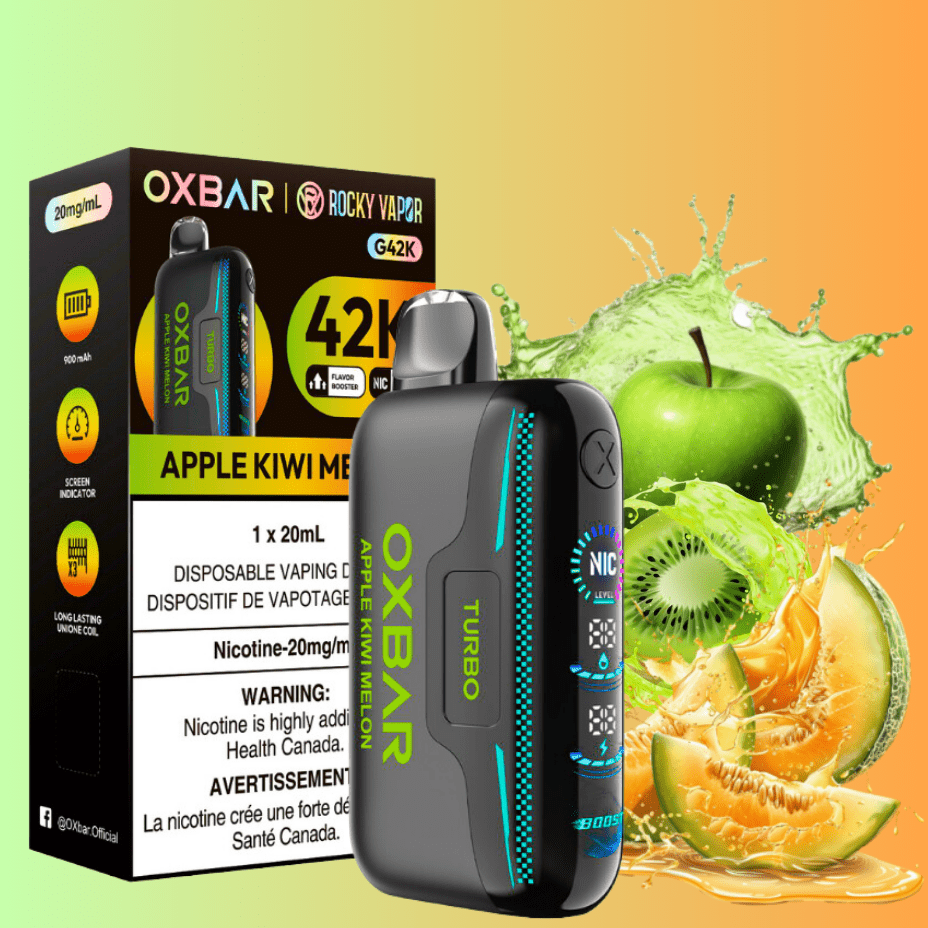 Oxbar G42k Disposable Vape-Apple Kiwi Melon Vapexcape Vape and Bong Shop Regina Saskatchewan