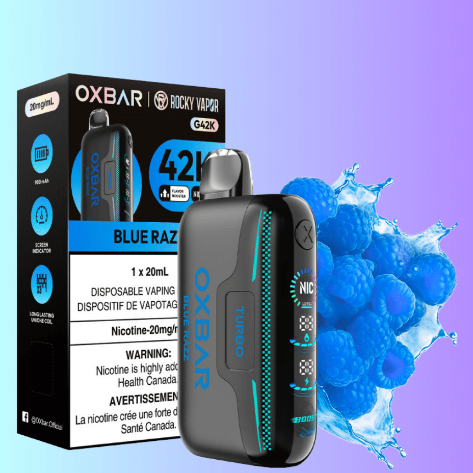 Oxbar G42k Disposable Vape-Blue Razz Vapexcape Vape and Bong Shop Regina Saskatchewan