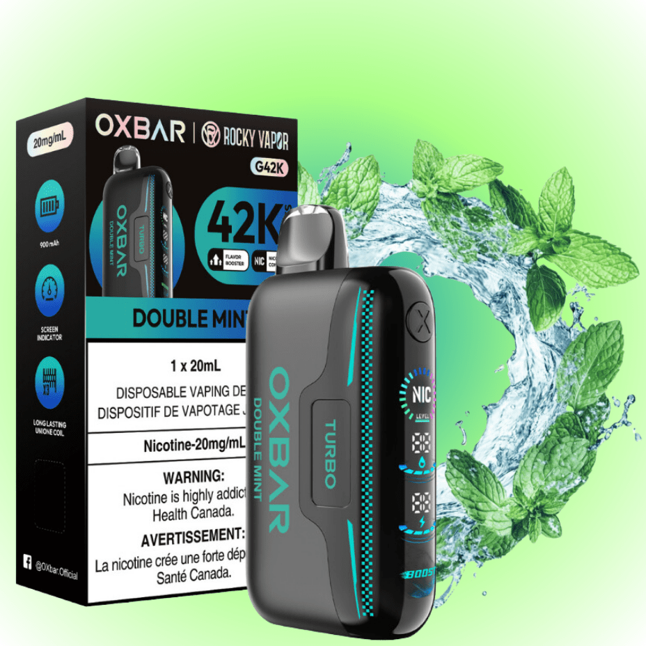 Oxbar G42k Disposable Vape-Double Mint Vapexcape Vape and Bong Shop Regina Saskatchewan