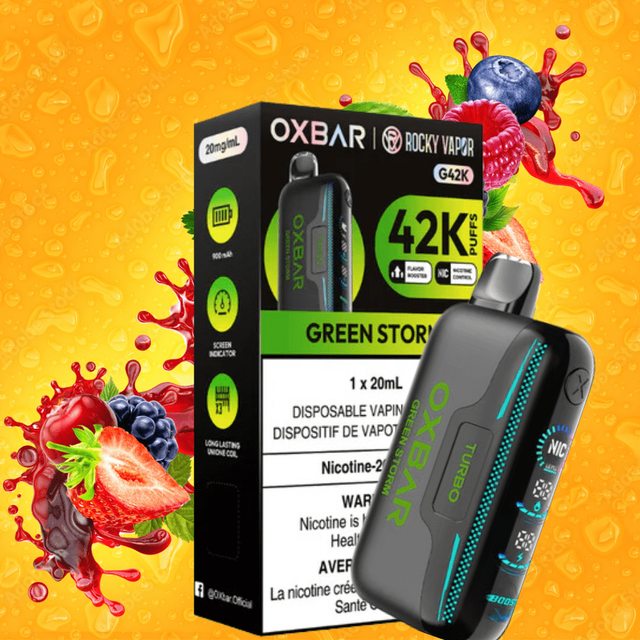 Oxbar G42k Disposable Vape-Green Storm Vapexcape Vape and Bong Shop Regina Saskatchewan