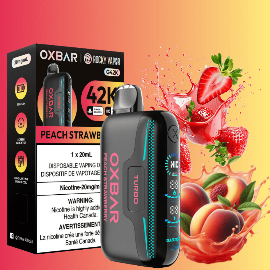 Oxbar G42k Disposable Vape-Peach Strawberry Vapexcape Vape and Bong Shop Regina Saskatchewan