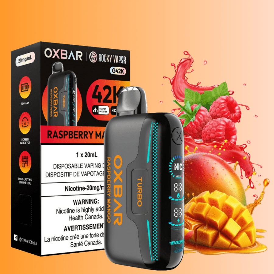 Oxbar G42k Disposable Vape-Razz Mango Vapexcape Vape and Bong Shop Regina Saskatchewan