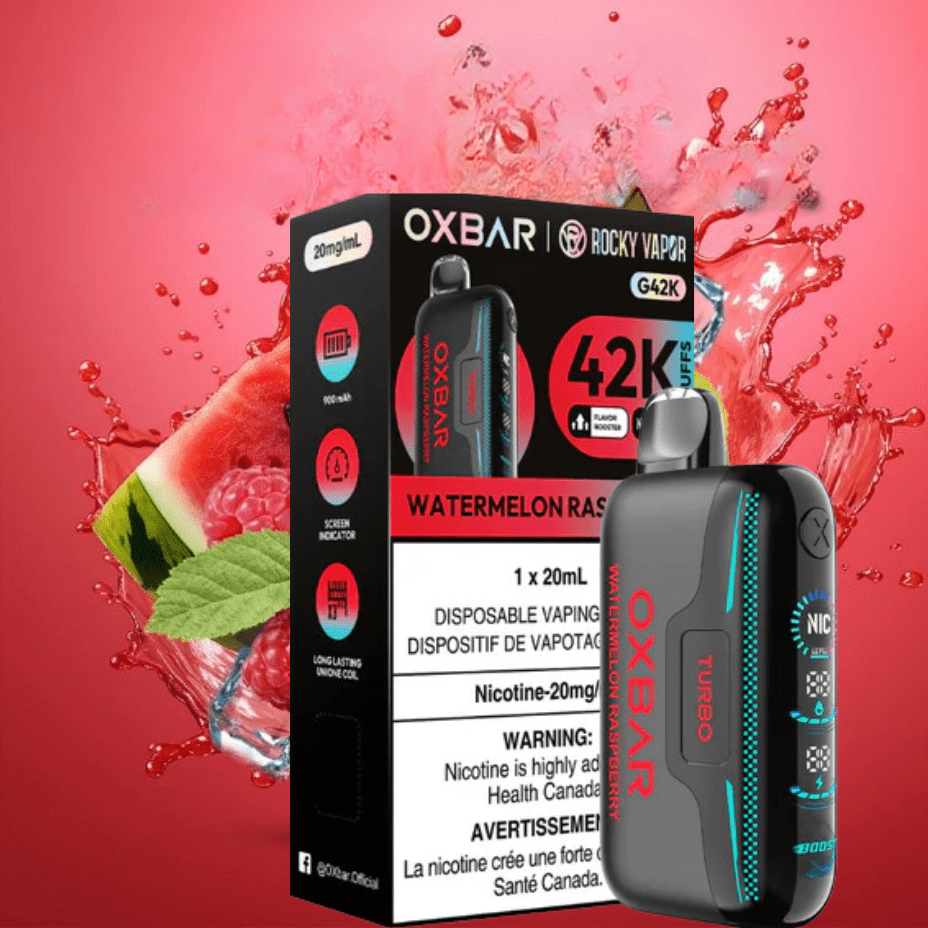 Oxbar G42k Disposable Vape-Watermelon Raspberry Vapexcape Vape and Bong Shop Regina Saskatchewan