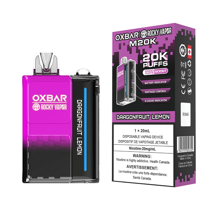 OXBAR M20K Disposable Vape - Dragonfruit Lemon 20mg / 20000 Puffs Vapexcape Vape and Bong Shop Regina Saskatchewan