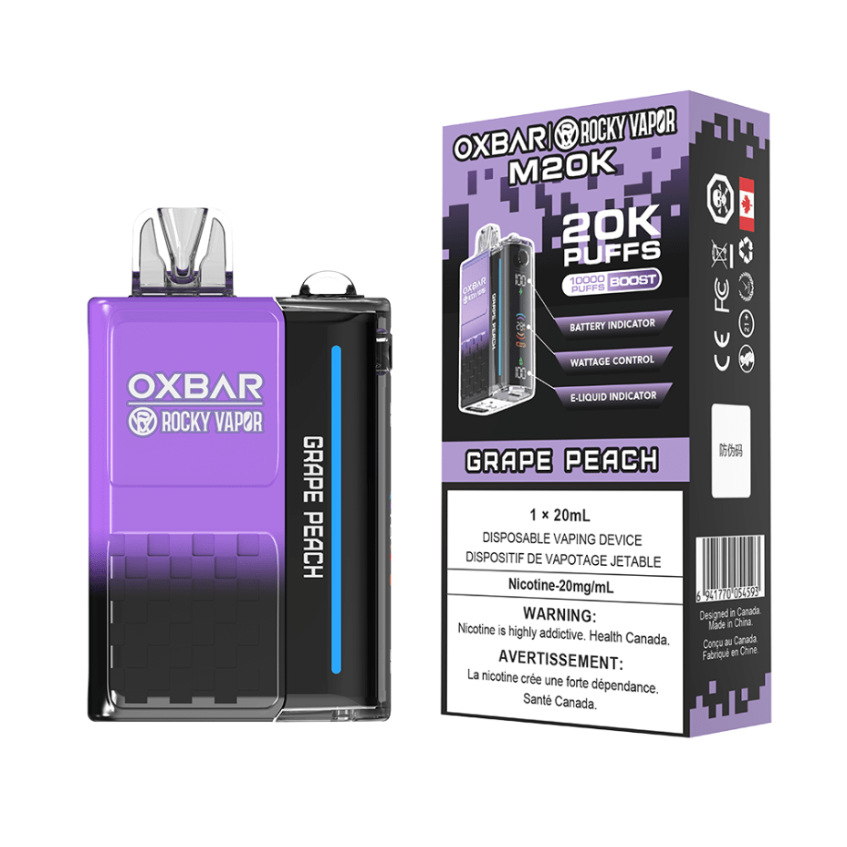 OXBAR M20K Disposable Vape - Grape Peach 20mg / 20000 Puffs Vapexcape Vape and Bong Shop Regina Saskatchewan