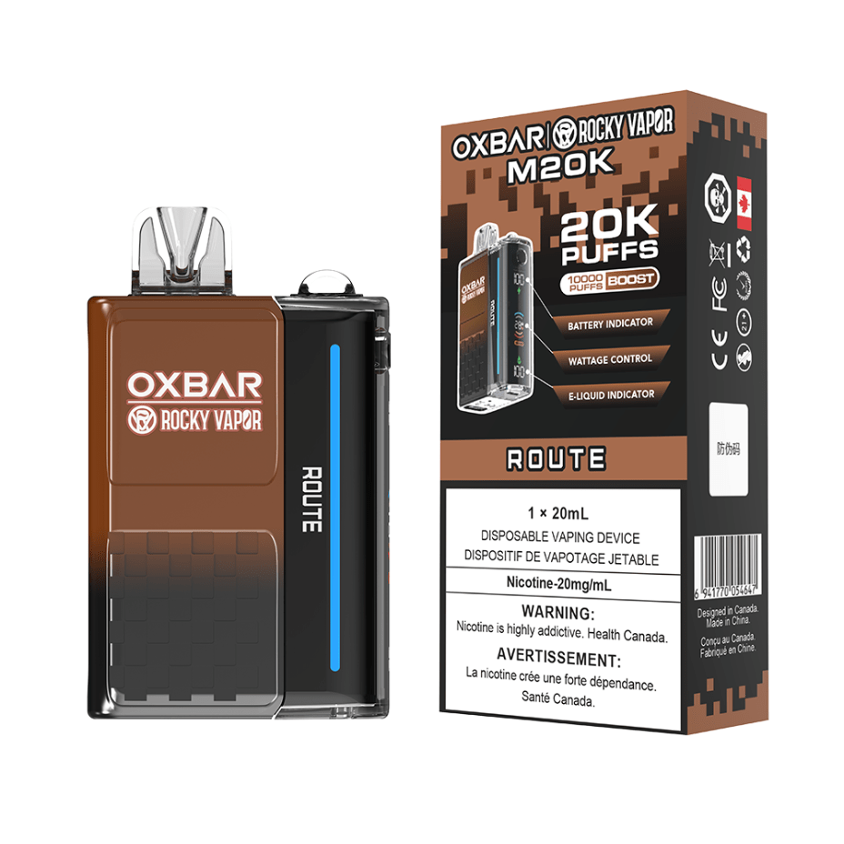 OXBAR M20K Disposable Vape - Route 20mg / 20000 Puffs Vapexcape Vape and Bong Shop Regina Saskatchewan