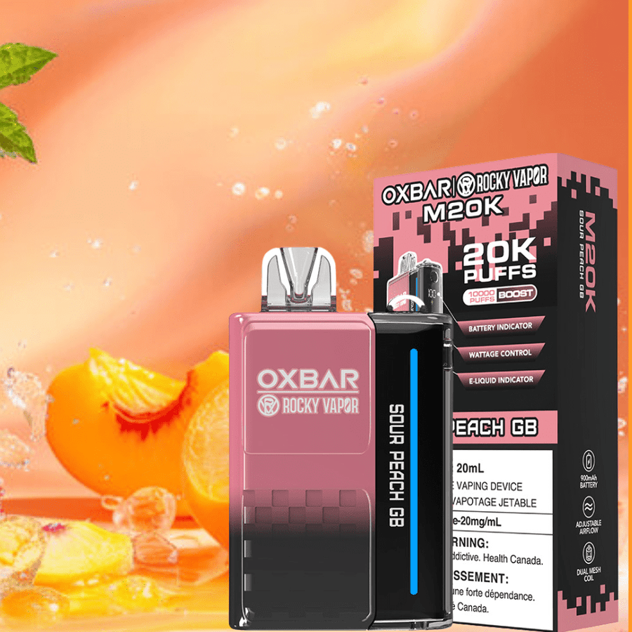 OXBAR M20K Disposable Vape - Sour Peach GB 20mg / 20000 Puffs Vapexcape Vape and Bong Shop Regina Saskatchewan