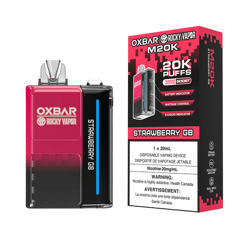 OXBAR M20K Disposable Vape - Strawberry GB 20mg / 20000 Puffs Vapexcape Vape and Bong Shop Regina Saskatchewan