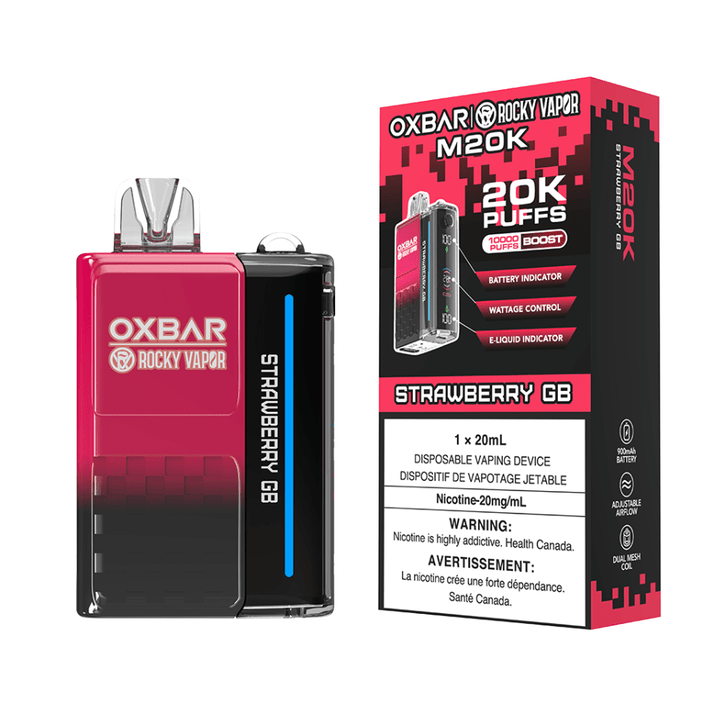 OXBAR M20K Disposable Vape - Strawberry GB 20mg / 20000 Puffs Vapexcape Vape and Bong Shop Regina Saskatchewan