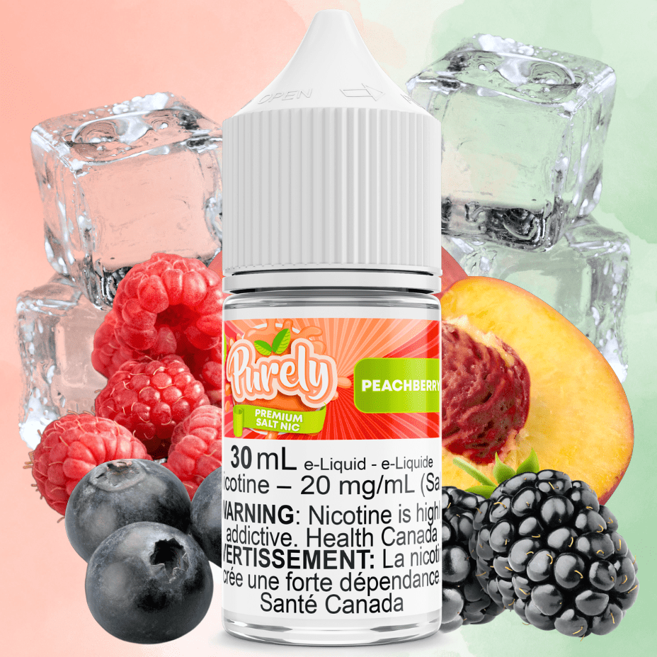 Peachberry Ice Salt Nic by Purely E-Liquid Vapexcape Vape and Bong Shop Regina Saskatchewan