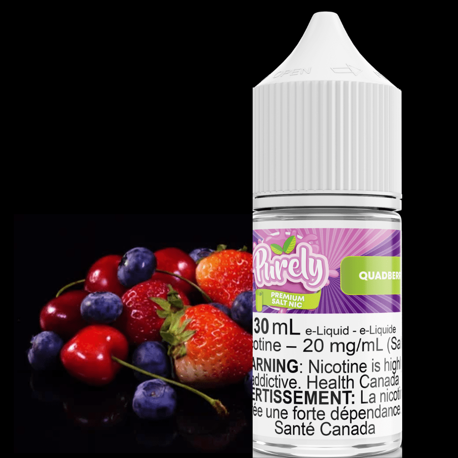 Quadberry Salt Nic by Purely E-Liquid 30ml / 12mg Vapexcape Vape and Bong Shop Regina Saskatchewan