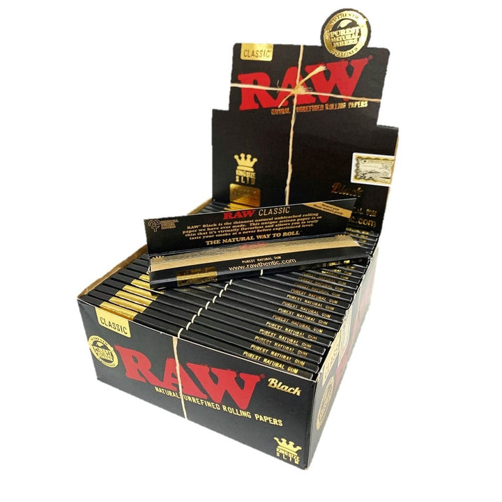 RAW Black King Size Slim Rolling Papers Vapexcape Vape and Bong Shop Regina Saskatchewan