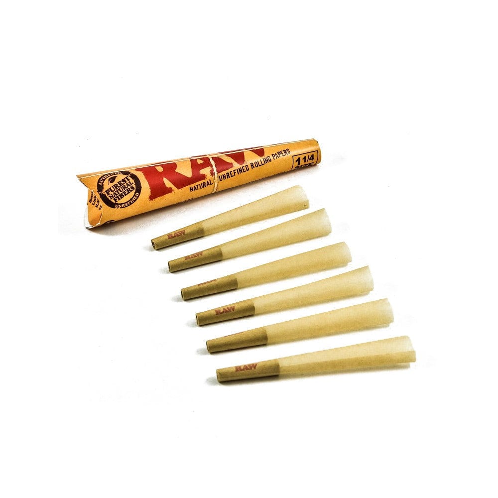 RAW Pre-Rolled Cones Organic Hemp 1 1/4 (6pk) Vapexcape Vape and Bong Shop Regina Saskatchewan