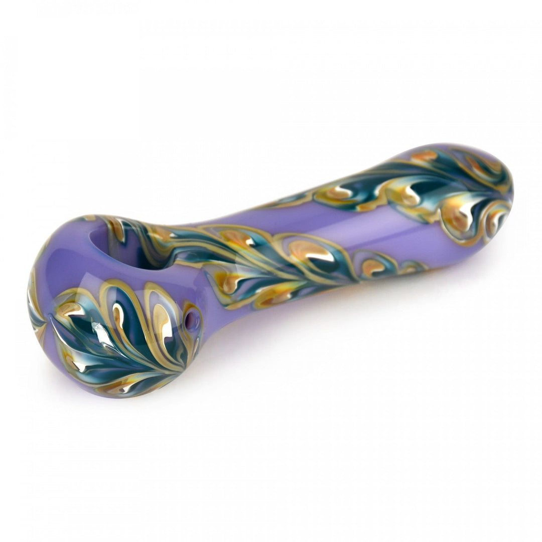 Red Eye Glass Paisley Hand Pipe 4.5" 4.5" / Blue w/White & Teal Vapexcape Vape and Bong Shop Regina Saskatchewan