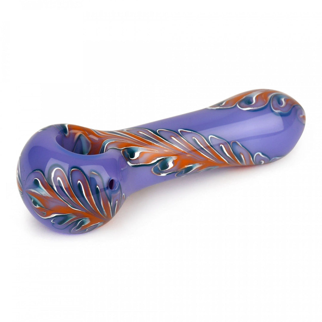 Red Eye Glass Paisley Hand Pipe 4.5" 4.5" / Purple w/orange Vapexcape Vape and Bong Shop Regina Saskatchewan