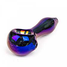 Red Eye Tek Metallic Terminator Finish Spoon Hand Pipe-4" 4" / Blue Vapexcape Vape and Bong Shop Regina Saskatchewan