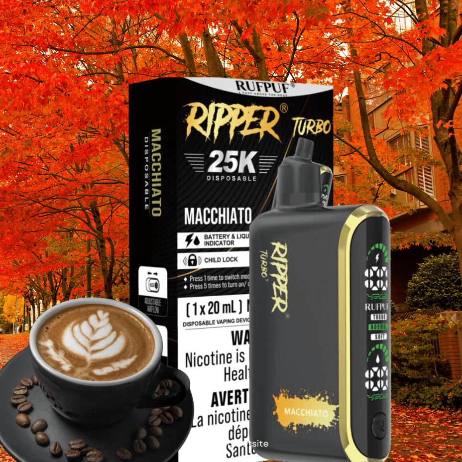 Rufpuf Ripper T3 Disposable Vape-Macchiato 25000 Puffs / 20mg Vapexcape Vape and Bong Shop Regina Saskatchewan