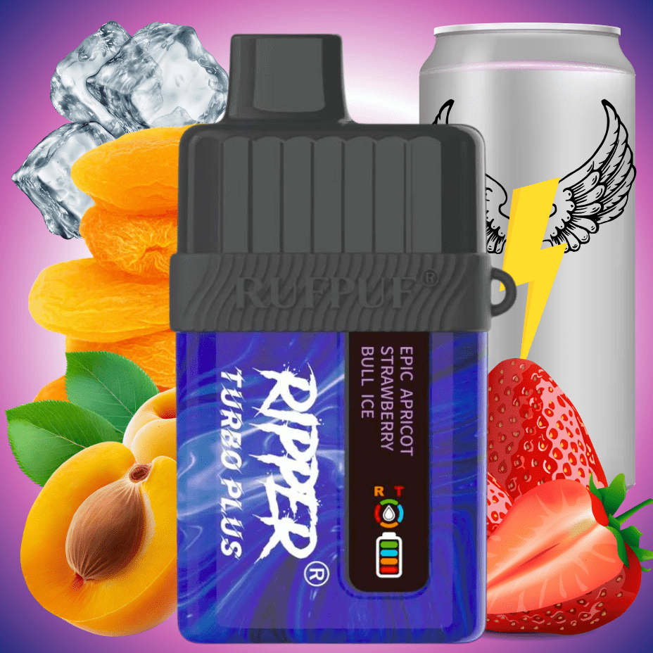 RufPuf Ripper Turbo Plus 20K Disposable Vape - Epic Apricot Strawberry Bull Ice 20000 Puffs / 20mg Vapexcape Vape and Bong Shop Regina Saskatchewan