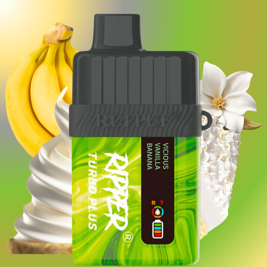 RufPuf Ripper Turbo Plus 20K Disposable Vape - Vicious Vanilla Banana 20000 Puffs / 20mg Vapexcape Vape and Bong Shop Regina Saskatchewan