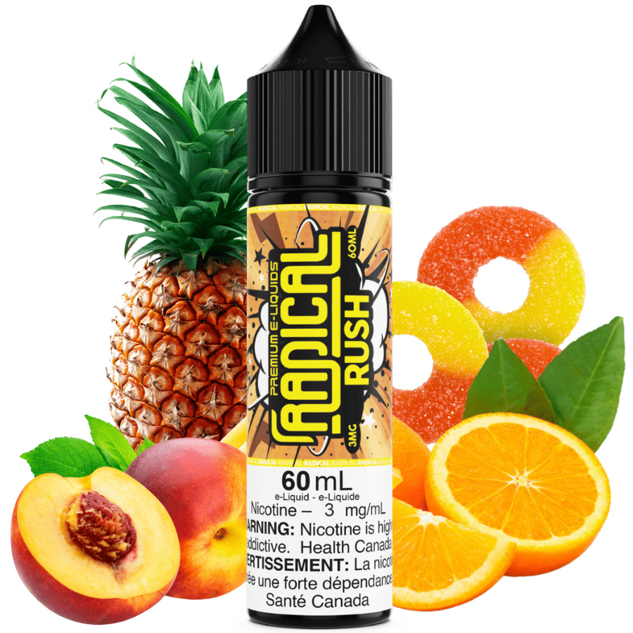 Rush By Radical E-Liquid 60ml / 3mg Vapexcape Vape and Bong Shop Regina Saskatchewan