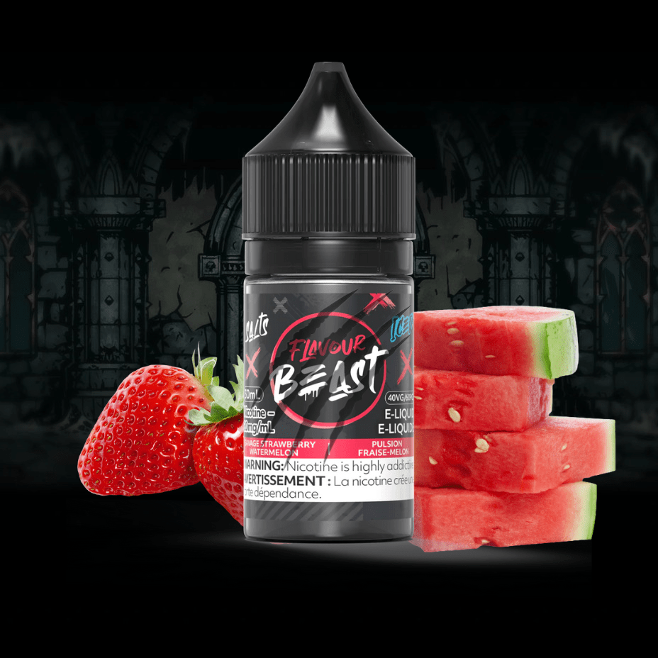 Savage Strawberry Watermelon Iced Salts by Flavour Beast E-Liquid 30ml / 20mg Vapexcape Vape and Bong Shop Regina Saskatchewan