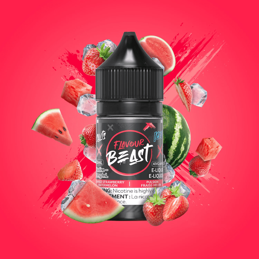 Savage Strawberry Watermelon Iced Salts by Flavour Beast E-Liquid 30ml / 20mg Vapexcape Vape and Bong Shop Regina Saskatchewan