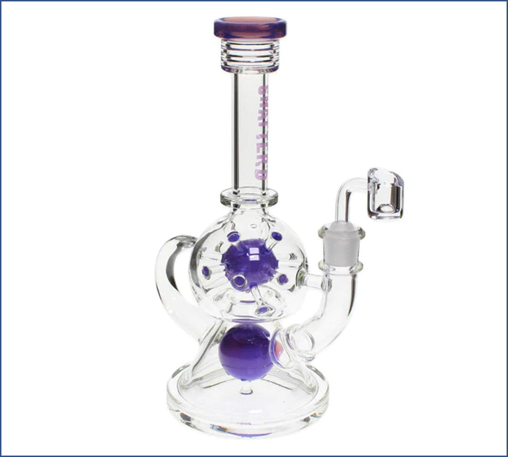 Shatter'd Glassworks Atom Dab Rig-9.5" 7mm / Purple Vapexcape Vape and Bong Shop Regina Saskatchewan