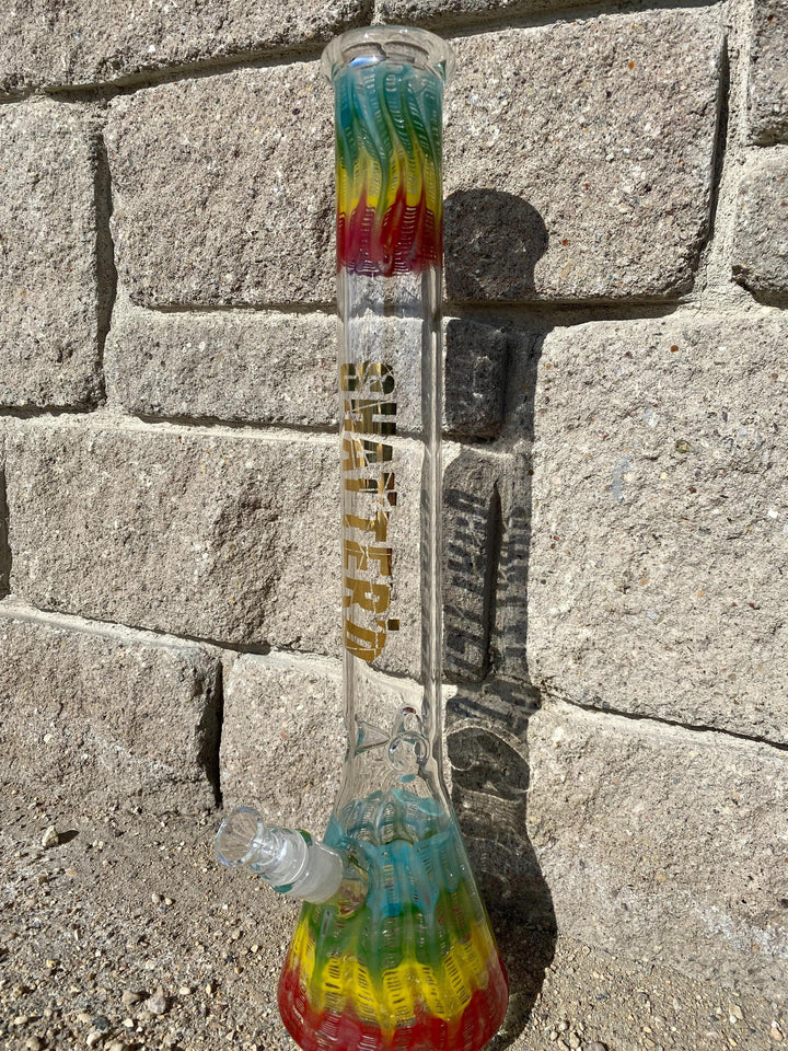 Shatter'd Glassworks Tropical Beaker-18" 18in / 7mm Vapexcape Vape and Bong Shop Regina Saskatchewan