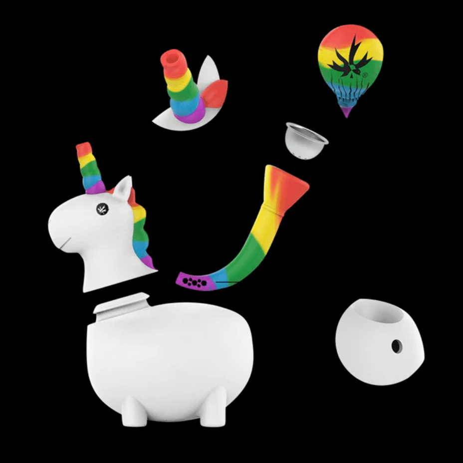 Silicone Unicorn Bubbler Pipe- 6" 6" Vapexcape Vape and Bong Shop Regina Saskatchewan