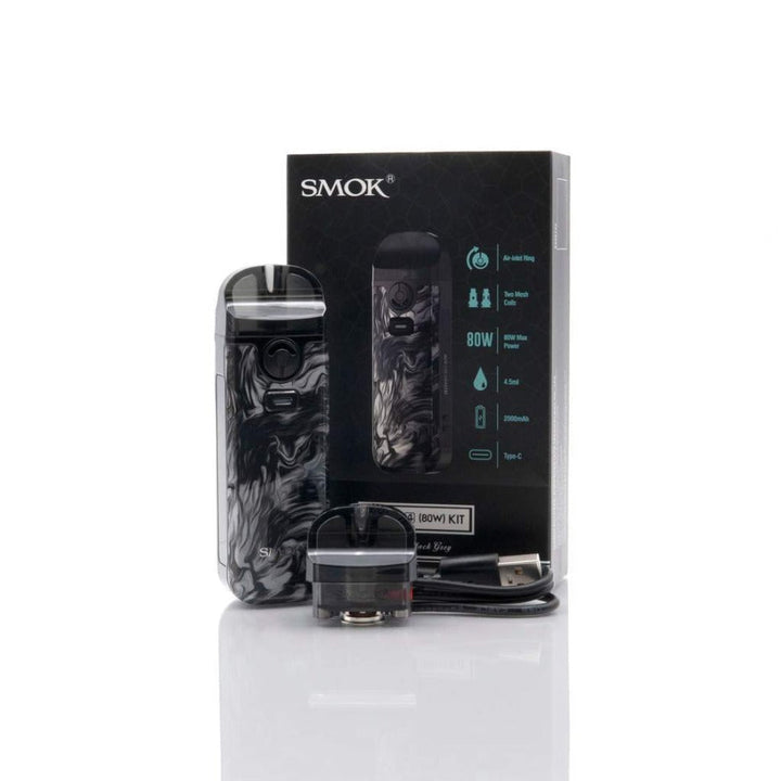 Smok Nord 4 Pod Kit 80W / Fluid Grey Black Vapexcape Vape and Bong Shop Regina Saskatchewan