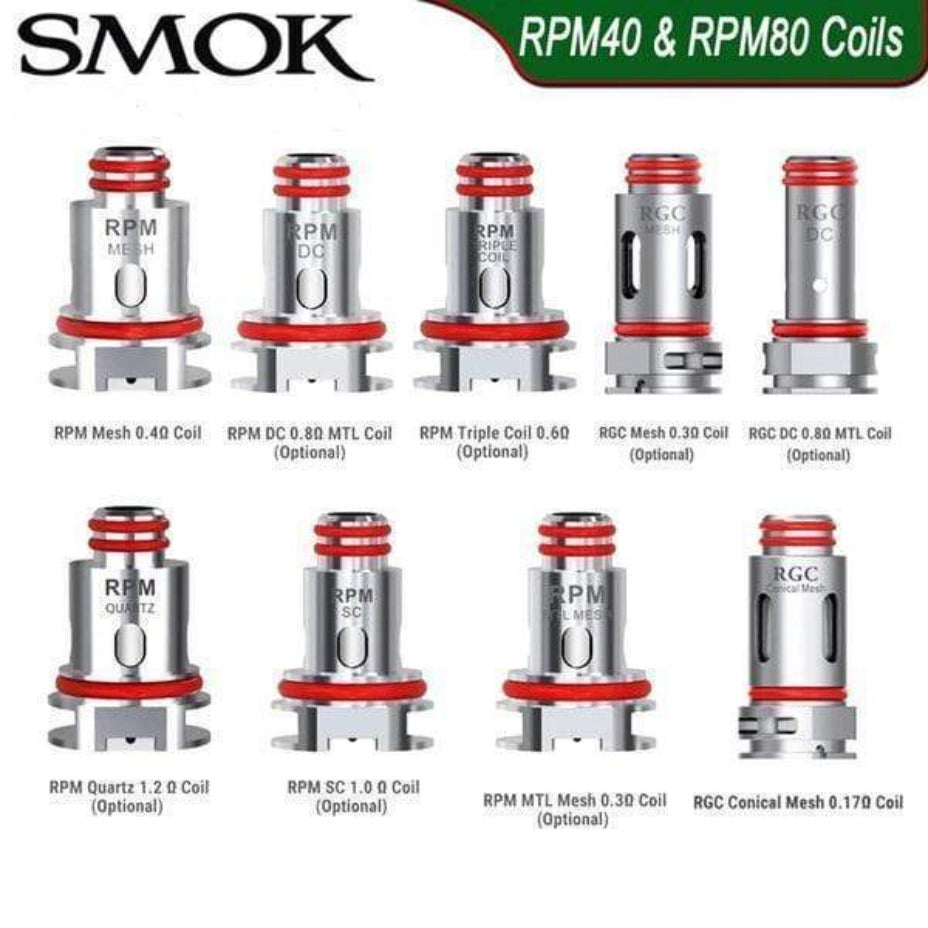 Smok RPM40 Replacement Coils 5/pack Vapexcape Vape and Bong Shop Regina Saskatchewan