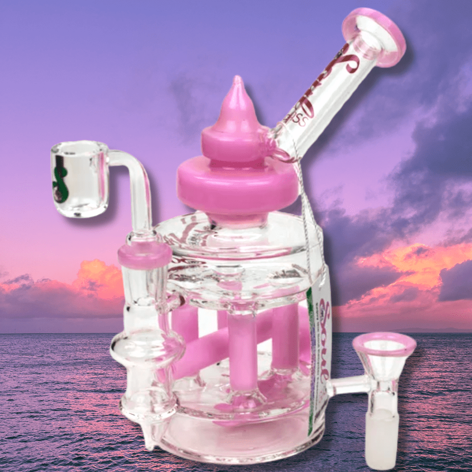 SOUL Glass 2-in-1 Double Deck Recycler-7" 7" / Pink Vapexcape Vape and Bong Shop Regina Saskatchewan