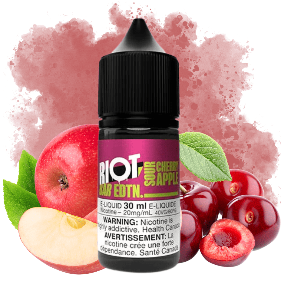 Sour Cherry Apple Salt by Riot Bar 30ml / 10mg Vapexcape Vape and Bong Shop Regina Saskatchewan