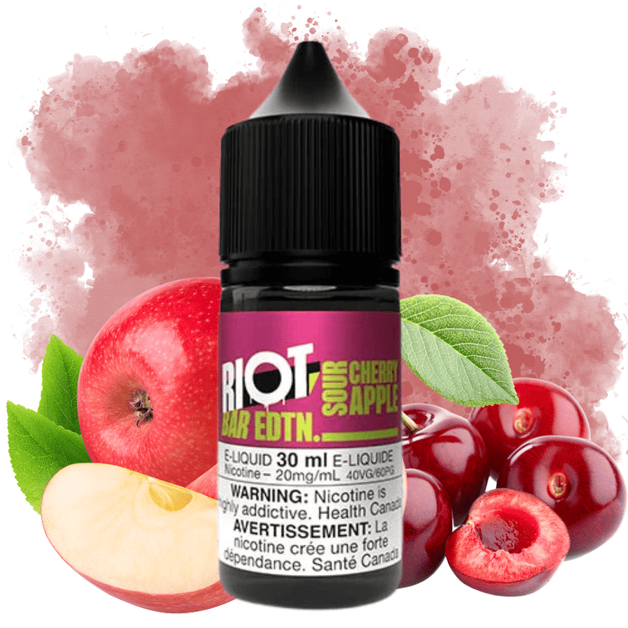 Sour Cherry Apple Salt by Riot Bar 30ml / 10mg Vapexcape Vape and Bong Shop Regina Saskatchewan