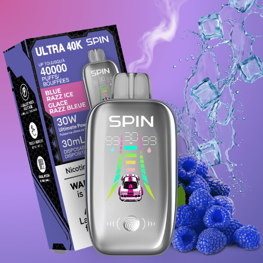 Spin Ultra 40k Disposable Vape - Blue Razz Ice 40000 puffs / 20mg Vapexcape Vape and Bong Shop Regina Saskatchewan