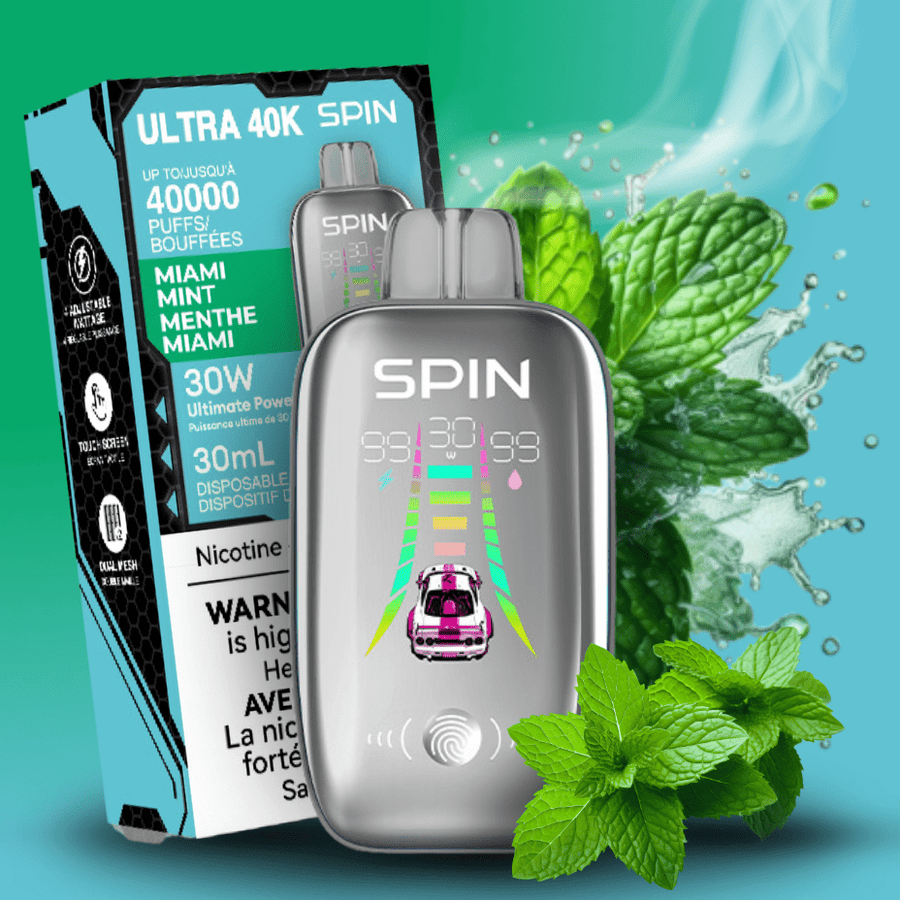 Spin Ultra 40k Disposable Vape - Miami Mint 40000 puffs / 20mg Vapexcape Vape and Bong Shop Regina Saskatchewan