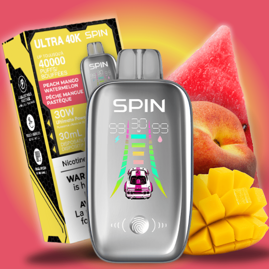 Spin Ultra 40k Disposable Vape - Peach Mango Watermelon 40000 puffs / 20mg Vapexcape Vape and Bong Shop Regina Saskatchewan