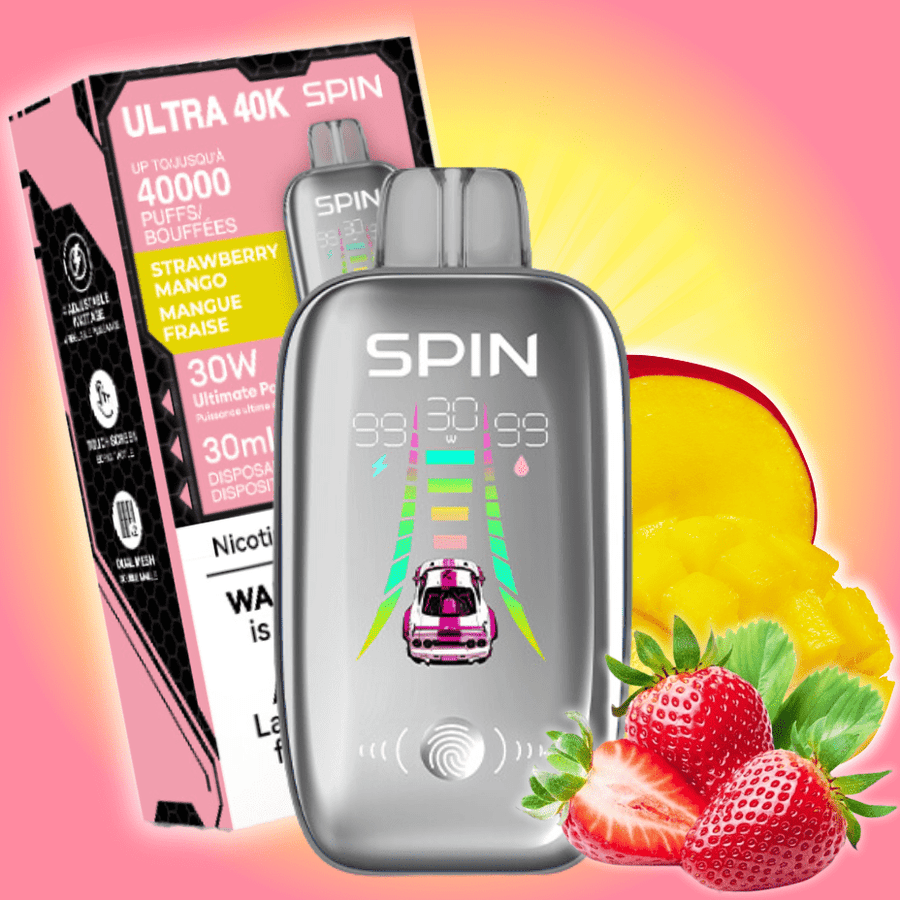 Spin Ultra 40k Disposable Vape - Strawberry Mango 40000 puffs / 20mg Vapexcape Vape and Bong Shop Regina Saskatchewan