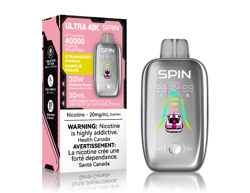 Spin Ultra 40k Disposable Vape - Strawberry Mango 40000 puffs / 20mg Vapexcape Vape and Bong Shop Regina Saskatchewan