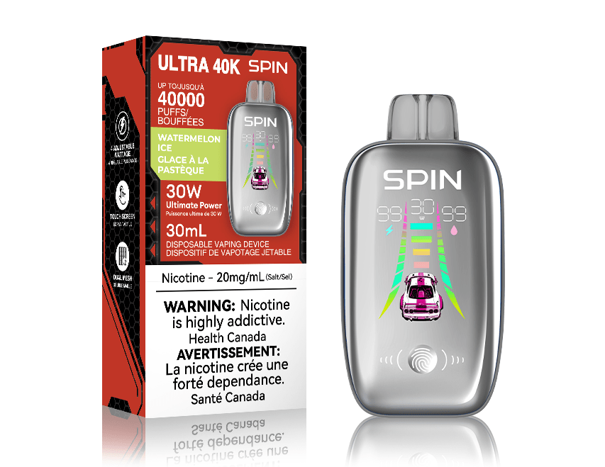 Spin Ultra 40k Disposable Vape - Watermelon Ice 40000 puffs / 20mg Vapexcape Vape and Bong Shop Regina Saskatchewan