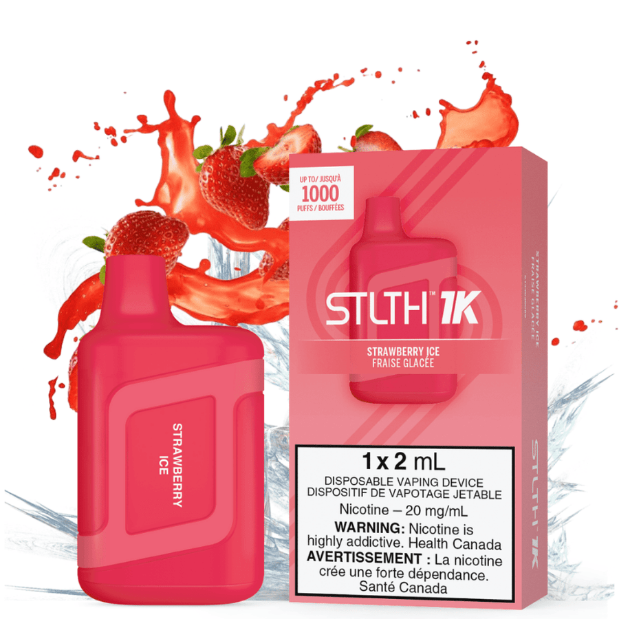 STLTH 1K Disposable Vape-Strawberry Ice 20mg Vapexcape Vape and Bong Shop Regina Saskatchewan