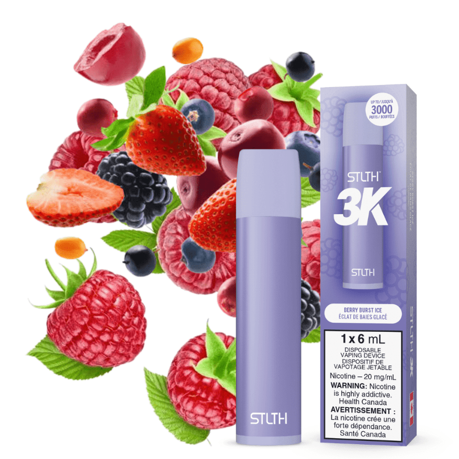 STLTH 3K Disposable Vape-Berry Burst Ice 20mg Vapexcape Vape and Bong Shop Regina Saskatchewan