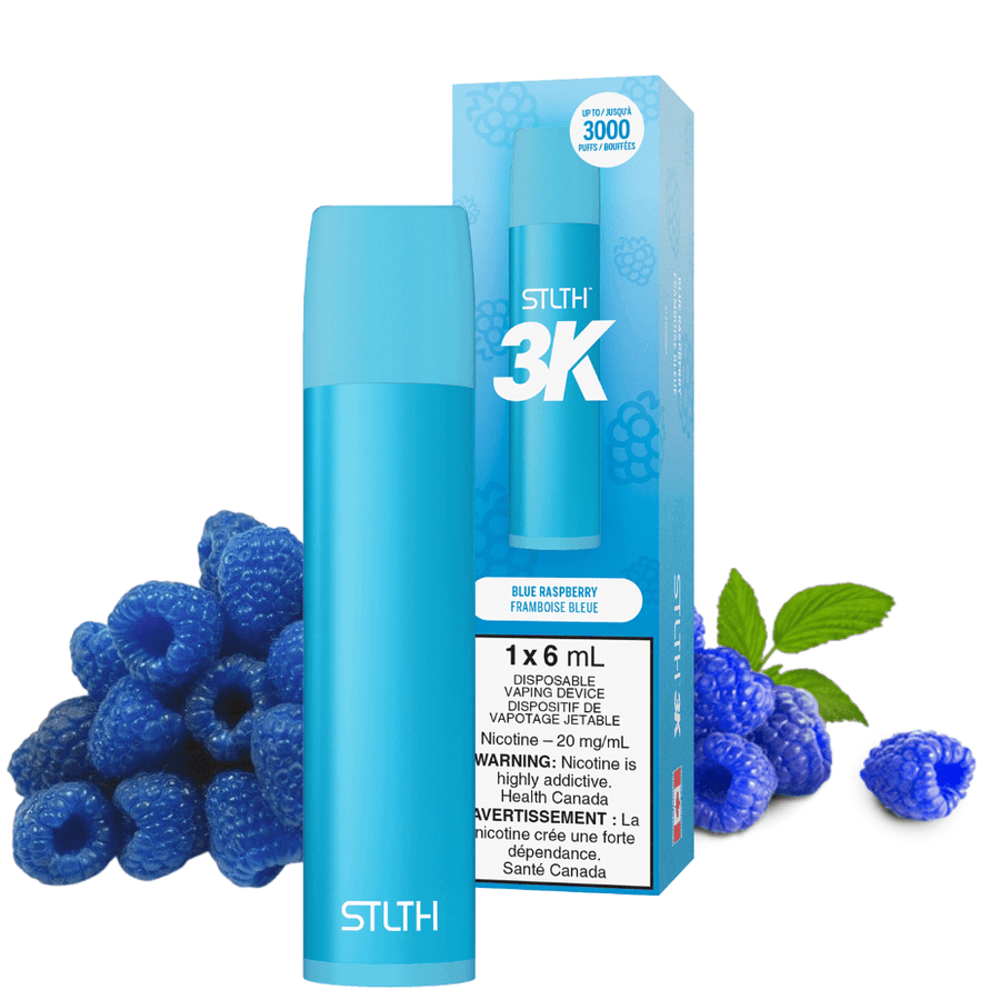 STLTH 3K Disposable Vape-Blue Raspberry 3000 Puffs / 20mg Vapexcape Vape and Bong Shop Regina Saskatchewan